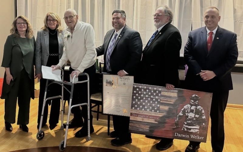 West Walworth Firefighter Recognized for 70 Years of Service