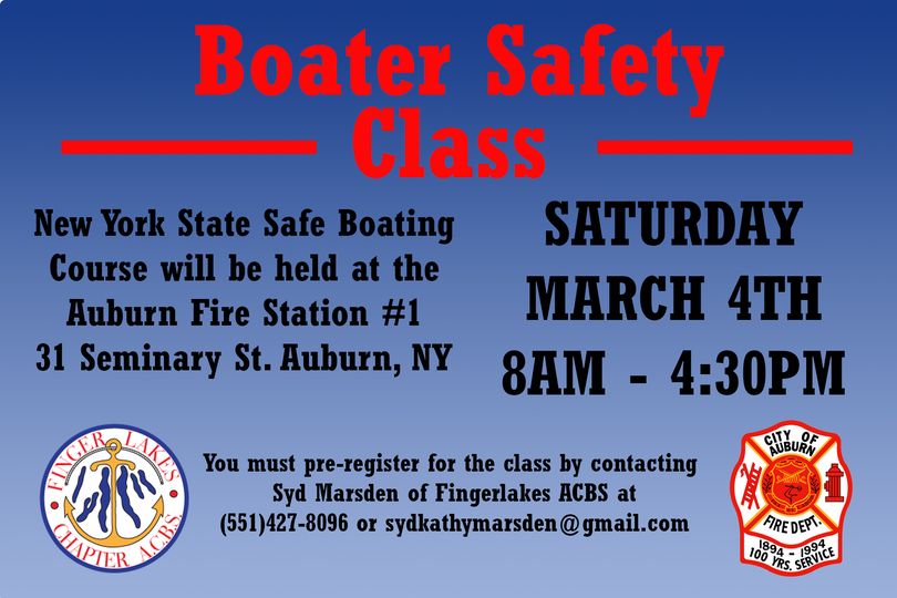 Boater Safety Class Coming to Auburn