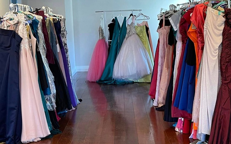 Victor Clothes Closet Holding Prom Dress Giveaway