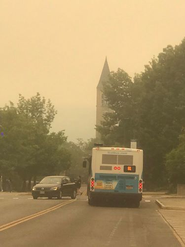 Smoke from a Distance Fire Covers The Finger Lakes