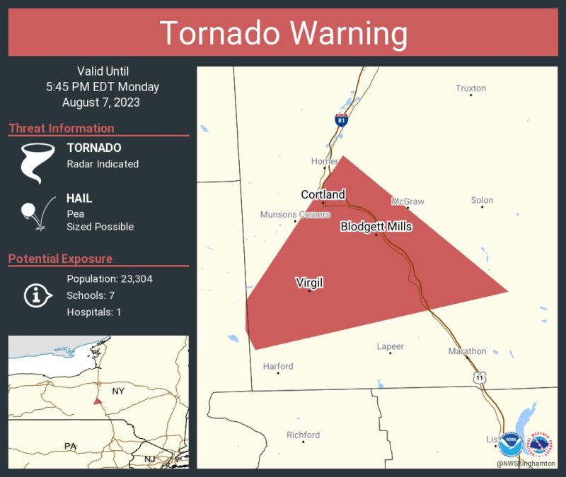 Tornado Spotted In Cortland County