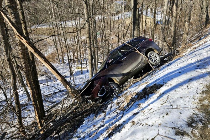 Driver Rescued After Going Over Embankment in Bath