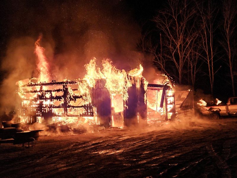 Overnight Fire Destroys Bath Garage