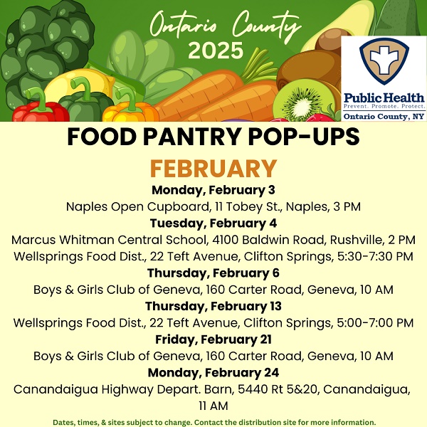 Ontario County February Food Pantry Pop-Ups