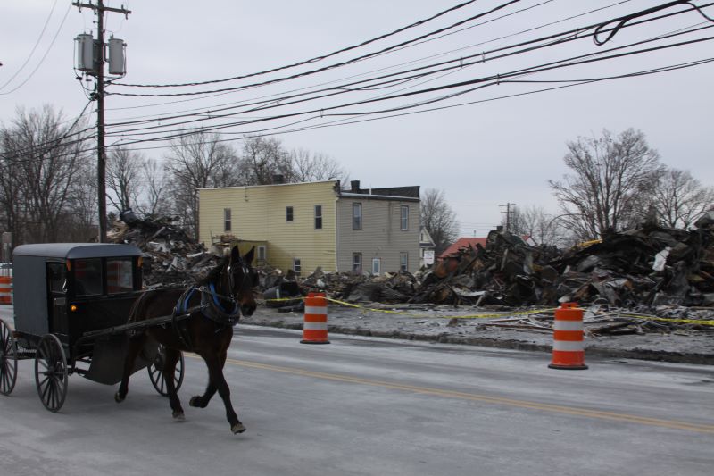 Ovid Fire Clean Up Underway (Video)