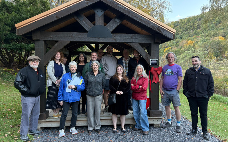 New Pavilion Dedicated at Huck Finn Trailhead on Catharine Valley Trail