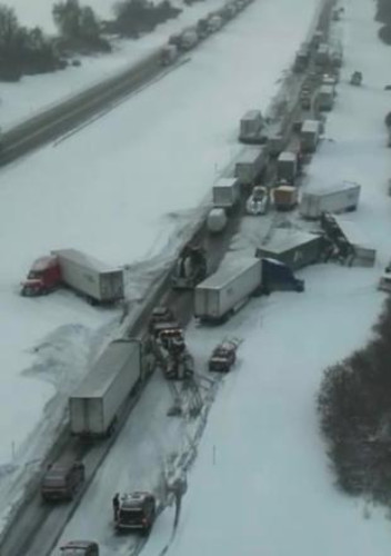 Massive Snow Squall Triggers Multi-Vehicle Crashes on Thruway in Batavia