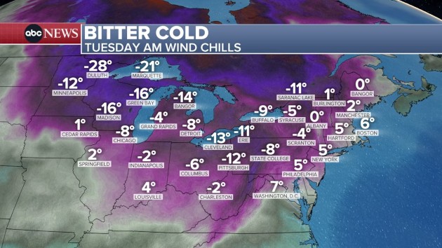 Brutal cold invades Midwest before heading to Northeast: Latest forecast