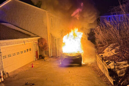 Hybrid Car Bursts Into Flames Outside of Canandaigua Home
