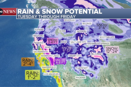 Damaging winds, rain hit the West as a winter storm approaches the North